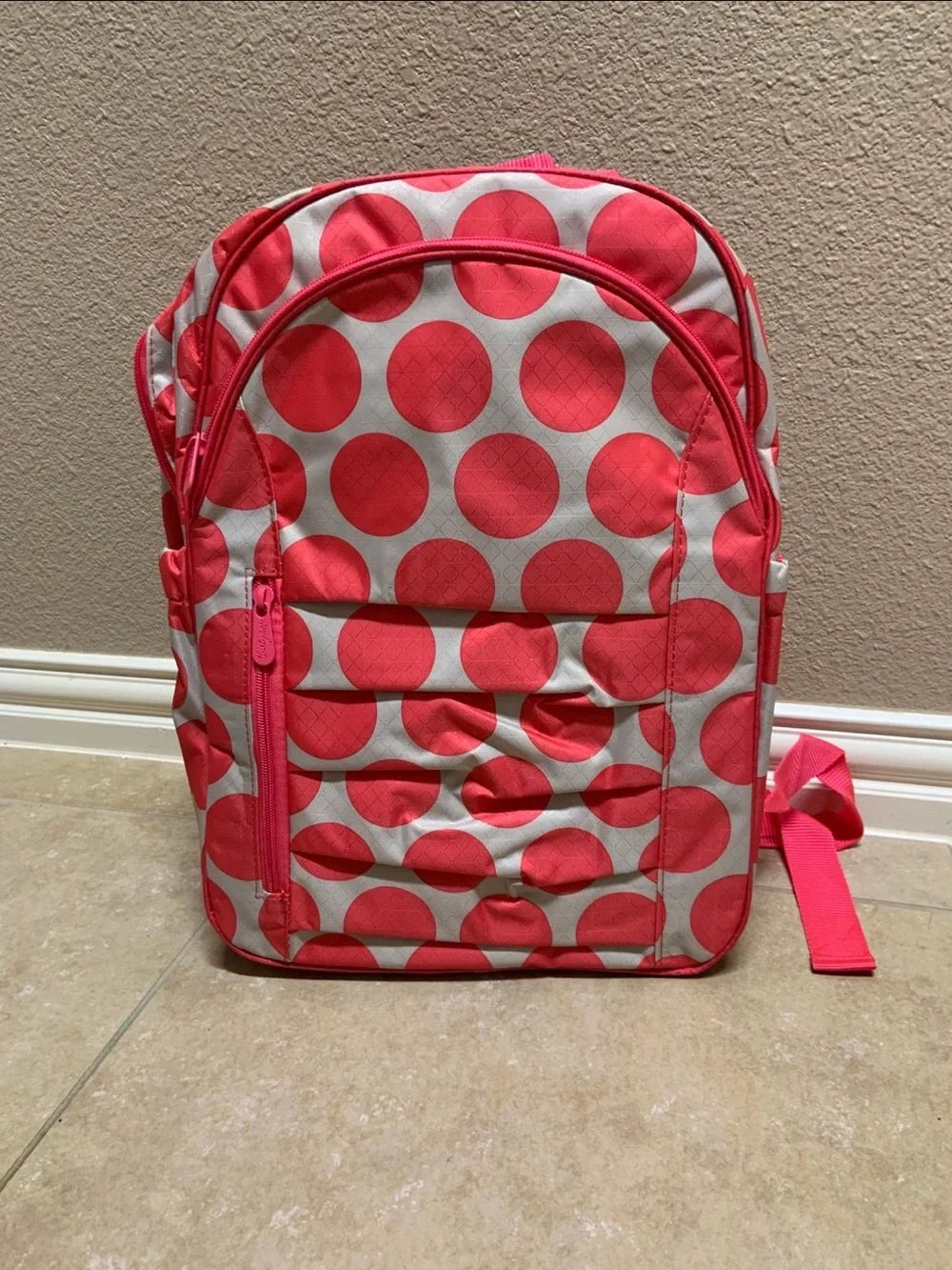 thirty-one Coral Dot Kids Backpack Set - Coral and White